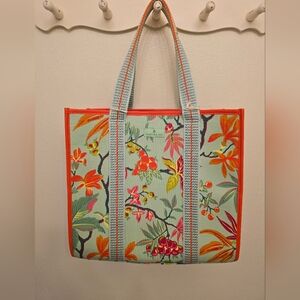 NWT Spartina 449 Floral Boat Tote Bag Richmond Hill In Sea Foam